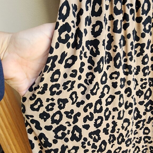 Niloufo Brown Leopard Print Sleeveless Stretchy Midi Sundress Size Large - Picture 14 of 14